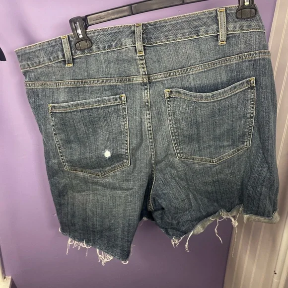 Lane Bryant Jean Shorts w/ Pink Rose NWOT festival cutoffs beach vacation - Picture 3 of 3